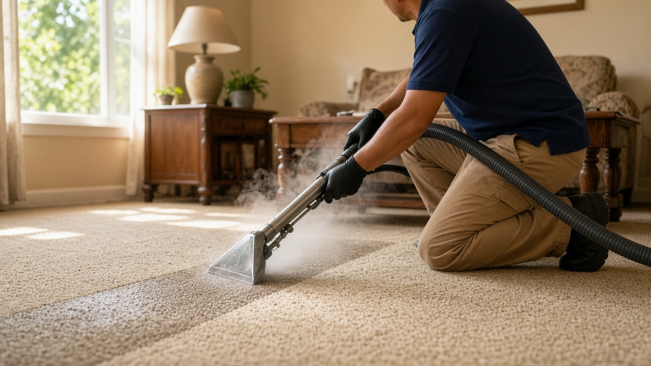 Steam wand extracting carpet soil